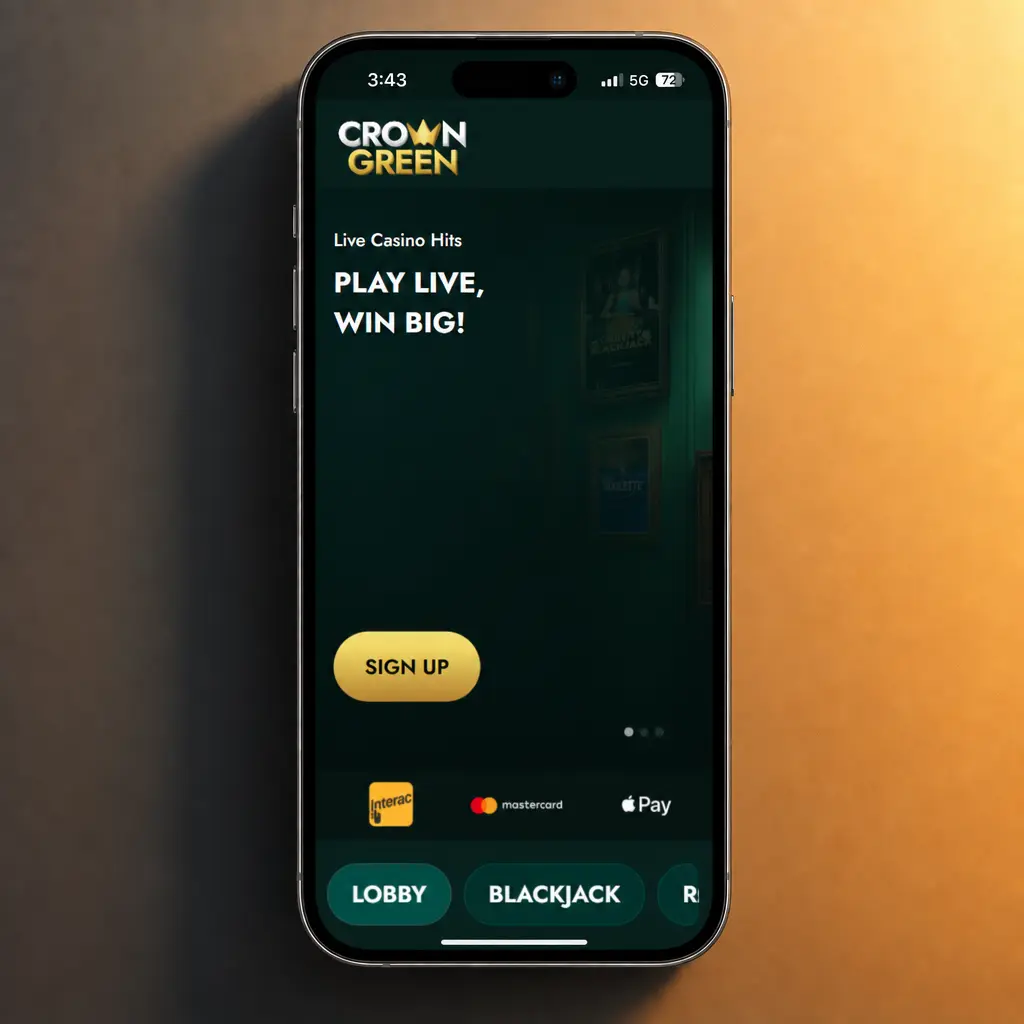 Étapes pour obtenir le bonus de bienvenue 100% jusqu'à 1500 CAD sur Crowngreen Casino