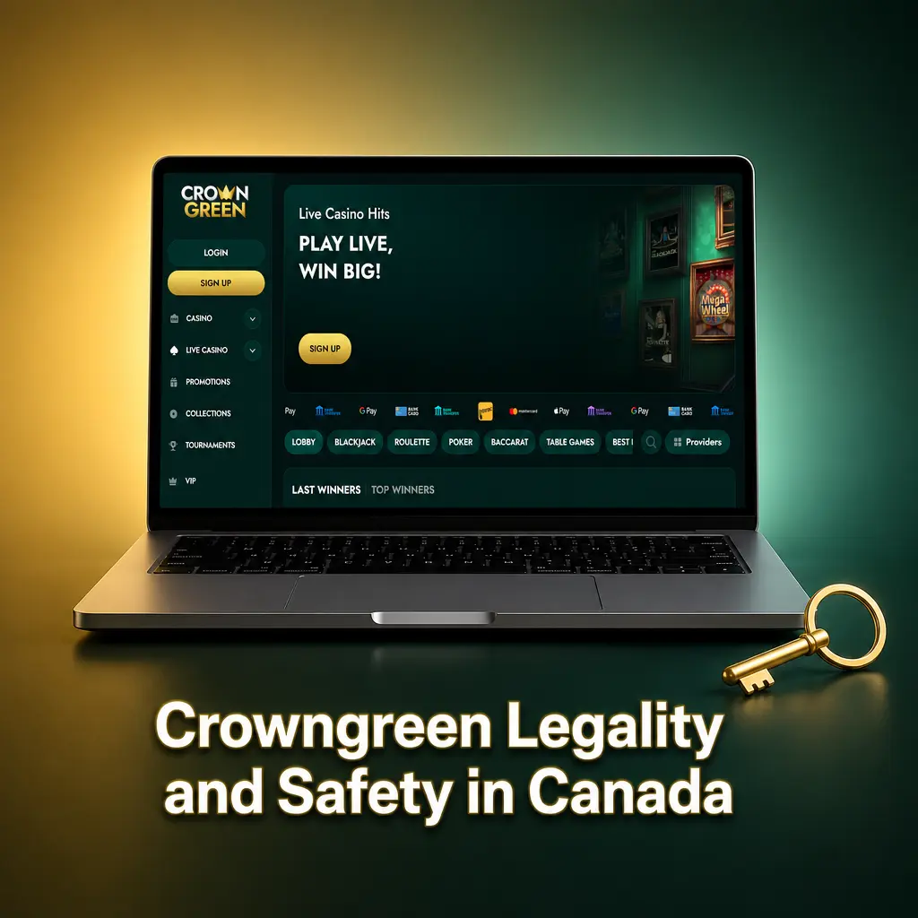 Crowngreen casino licensed under Curaçao eGaming, offering SSL encryption and responsible gaming tools for Canadian players