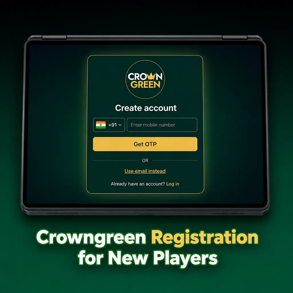 Crowngreen casino registration form for new Canadian players to claim 100% up to CAD 1,500 plus 100 free spins bonus