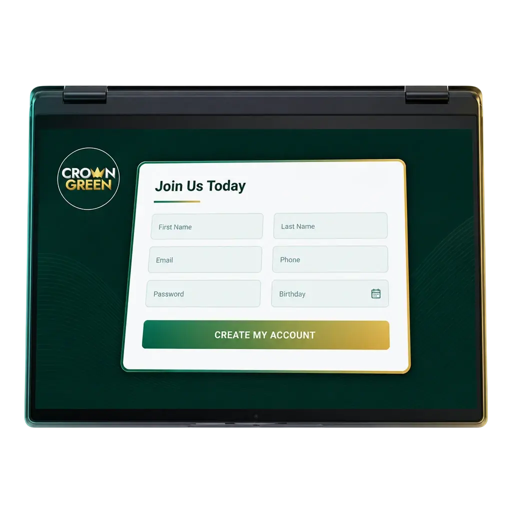 Inscription et connexion sur Crowngreen casino en ligne pour joueurs canadiens avec bonus 1500 CAD