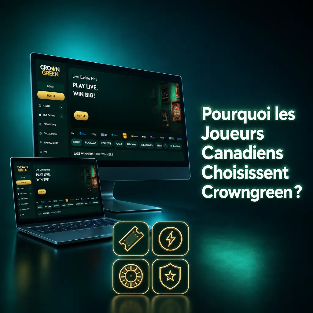Crowngreen casino en ligne pour joueurs canadiens : bonus, jeux, paiements Interac et support français 24h/24
