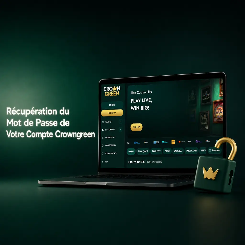 Récupération du mot de passe oublié sur Crowngreen via e-mail de réinitialisation sécurisé
